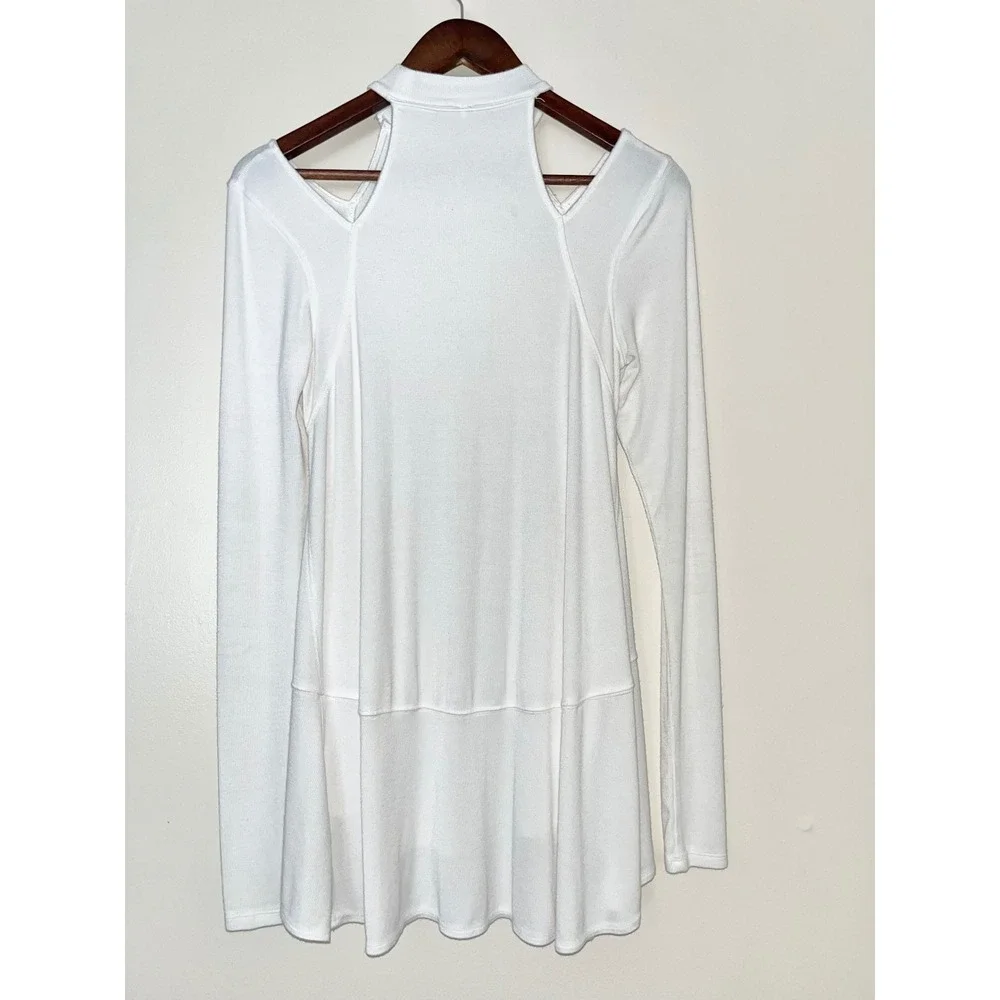 FREE PEOPLE Downtown Girl Cutout‎ Tunic Ivory Long Sleeve | Small